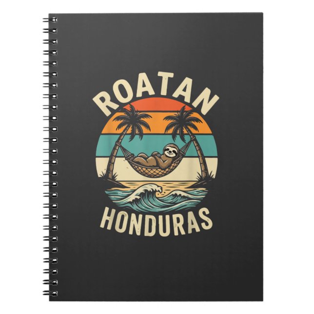 Roatan Honduras Sloth T-Shirt Notebook (Front)