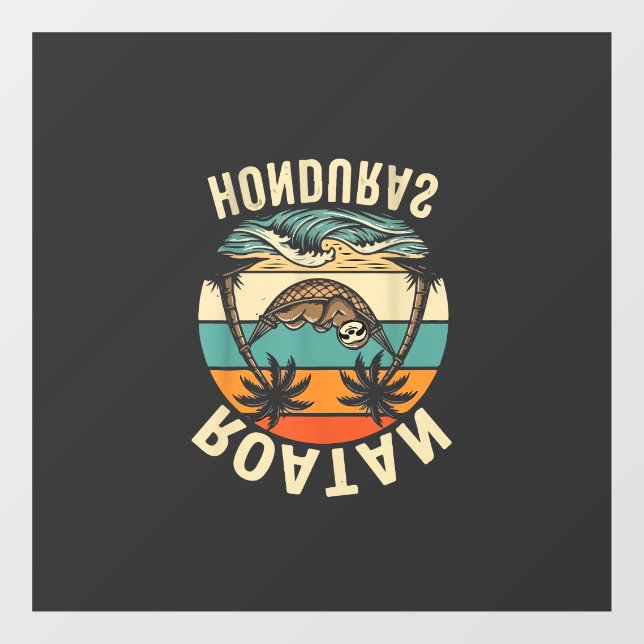 Roatan Honduras Sloth T-Shirt Window Cling (Sheet)
