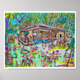 Roatan Island Brewing Company with with border Poster