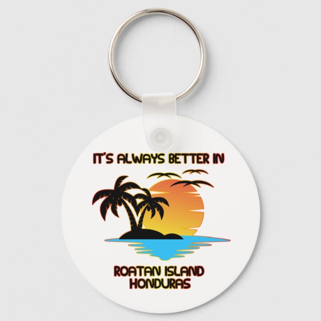 Roatan Island Caribbean Tropical Beach Honduras  Keychain (Front)