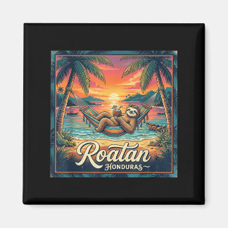 Roatan Island Honduras Relaxing Sloth Beach Summer Magnet