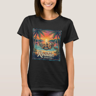 Roatan Island Honduras Relaxing Sloth Beach Summer T-Shirt