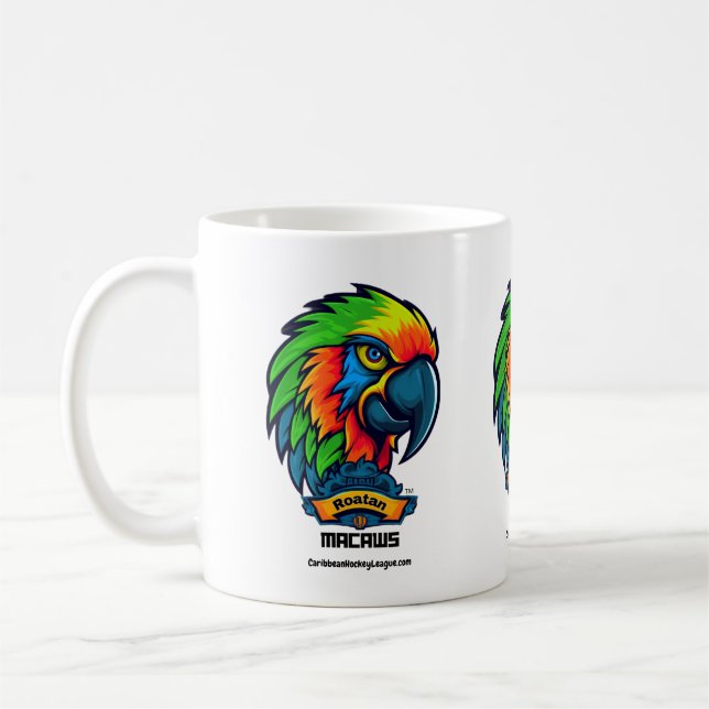 Roatan Macaws - CaribbeanHockeyLeague.com Coffee Mug (Left)