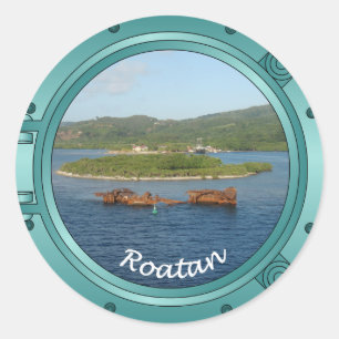 Roatan Porthole Classic Round Sticker
