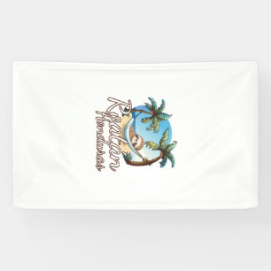 Roatan Sloth Animal Lovers For Men Women Kids Long Banner