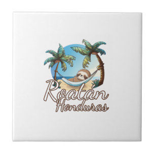 Roatan Sloth Animal Lovers For Men Women Kids Long Ceramic Tile