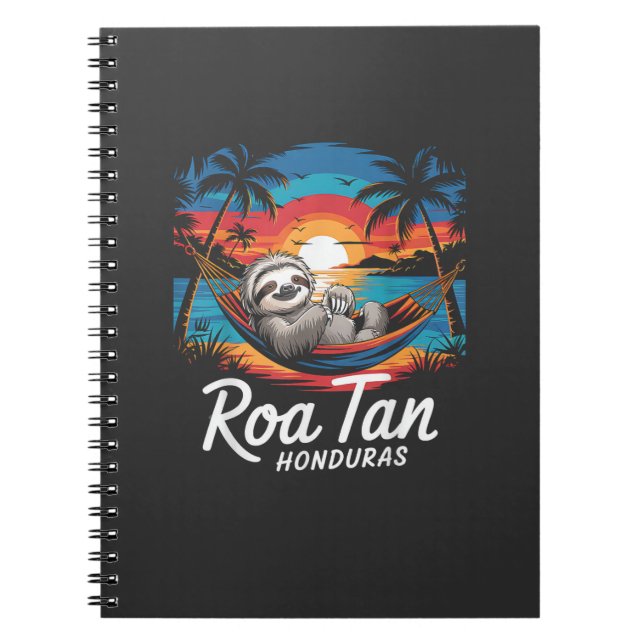 Roatan Sloth, Roatan Honduras Sloth, Roatan T-Shir Notebook (Front)
