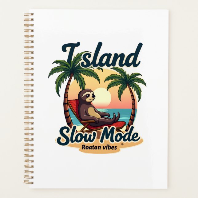 Roatan Sloth Vintage Island Relax Graphic 2 Planner (Front)