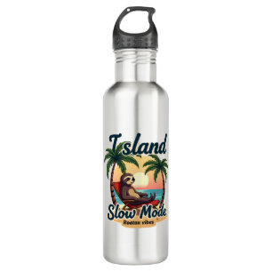 Roatan Sloth Vintage Island Relax Graphic 2 Stainless Steel Water Bottle