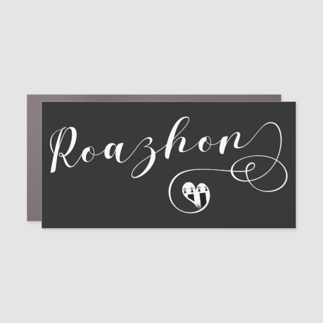 Roazhon, Rennes Flag in Heart, Brittany Car Magnet (Front)