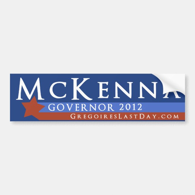 Rob McKenna for Governor 2012 Bumper Sticker (Front)