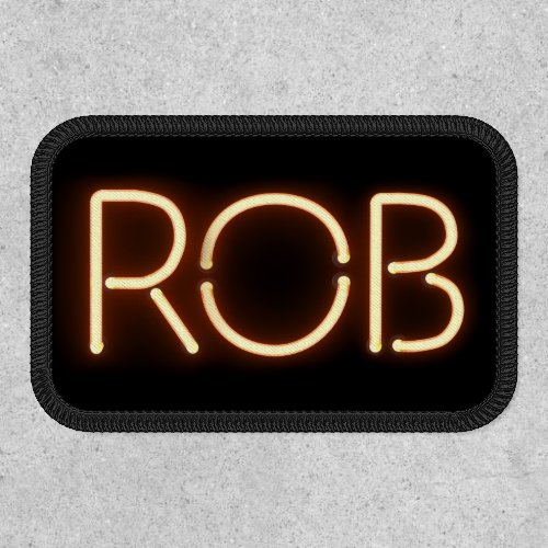 Rob Name in Glowing Neon Lights Patch
