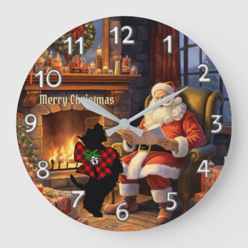Rob Roy MacGregor Scottie Dog Xmas Personalized Large Clock