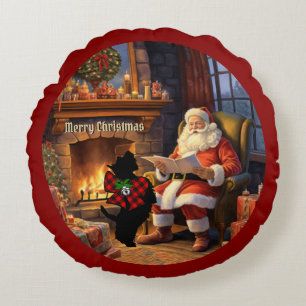 Rob Roy MacGregor Scottie Dog Xmas Personalized Round Pillow