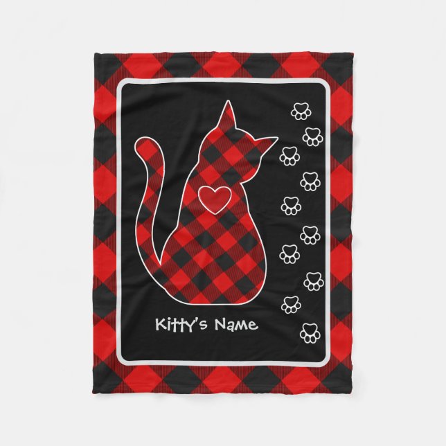 Rob Roy MacGregor Tartan Kitty Personalized Fleece Blanket (Front)