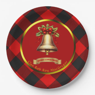 Rob Roy MacGregor Tartan Personalized Christmas Paper Plates