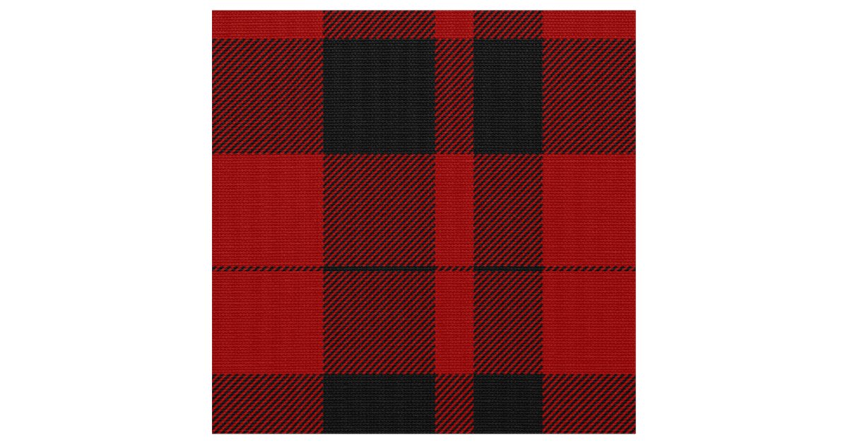 Rob Roy Tartan Red and Black Plaid Fabric | Zazzle.com