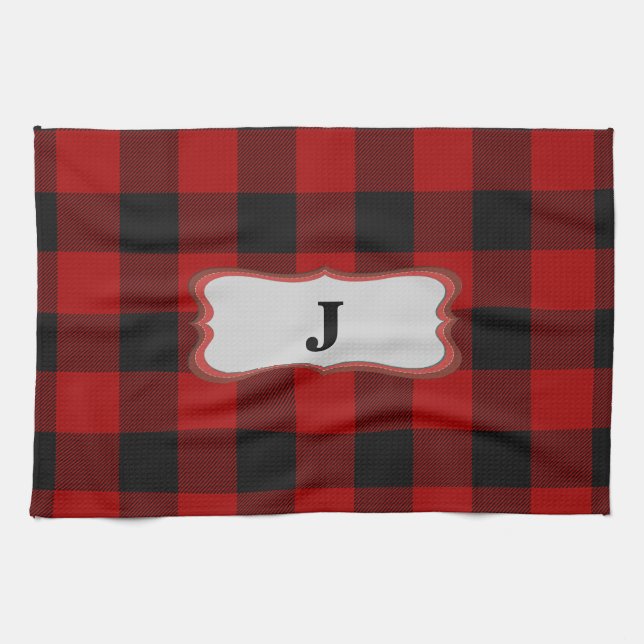 Rob Roy Tartan Red & Black Kitchen & Sports Towel (Horizontal)