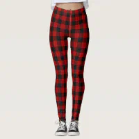 RED BUFFALO PLAID Leggings for Women Yoga Pants Womens Yoga Leggings Red  and Black Buffalo Check Leggings Fashion Legging Christmas Leggings