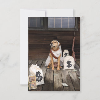 Robber Bride Dog costume book funny notecard