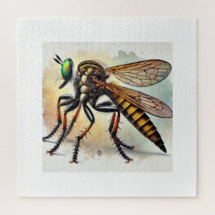 Robber Fly 131024IREF221 - Watercolor Jigsaw Puzzle