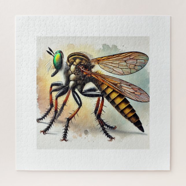 Robber Fly 131024IREF221 - Watercolor Jigsaw Puzzle (Vertical)