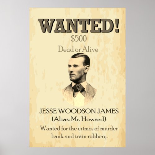 Robber Jesse James Folk Hero American Poster