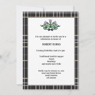 Robbie Burns Black Tie Invitation