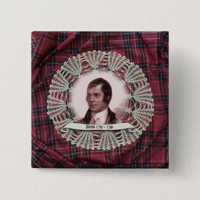Robbie Burns Highland square pin (Front)