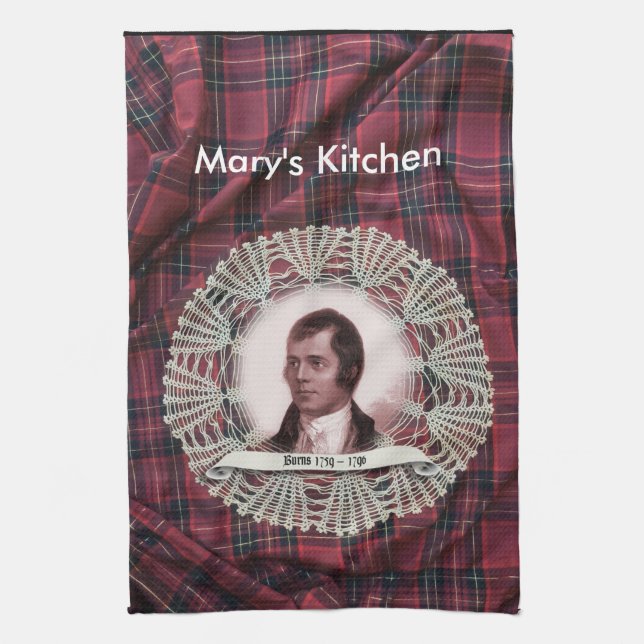Robbie Burns Highland tea towel (Vertical)