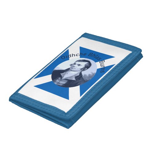 Robbie Burns _ In Blue Oidhche Bhlas Burns Saltire Trifold Wallet