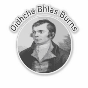 Robbie Burns - Oidhche Bhlas Burns Gaelic In Grey Sticker