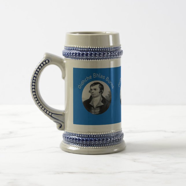 Robbie Burns - Oidhche Bhlas Burns Light Grey Beer Stein (Left)