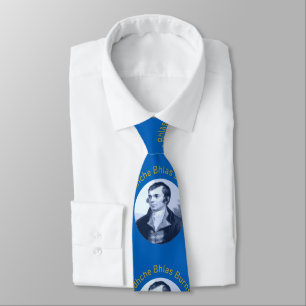 Robbie Burns - Oidhche Bhlas Burns Yellow Text Neck Tie