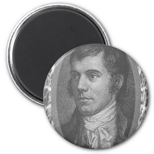 Robbie Burns Portrait Gray Magnet