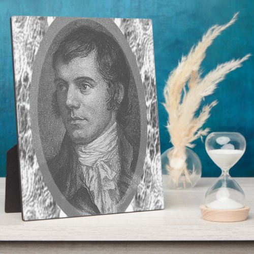 Robbie Burns Portrait Grey Plaque