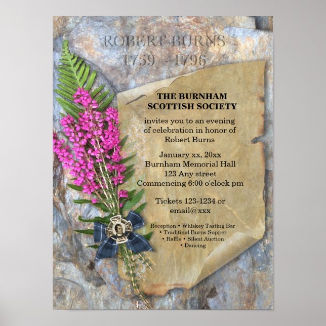 Robbie Burns Rustic – Event Poster (Front)
