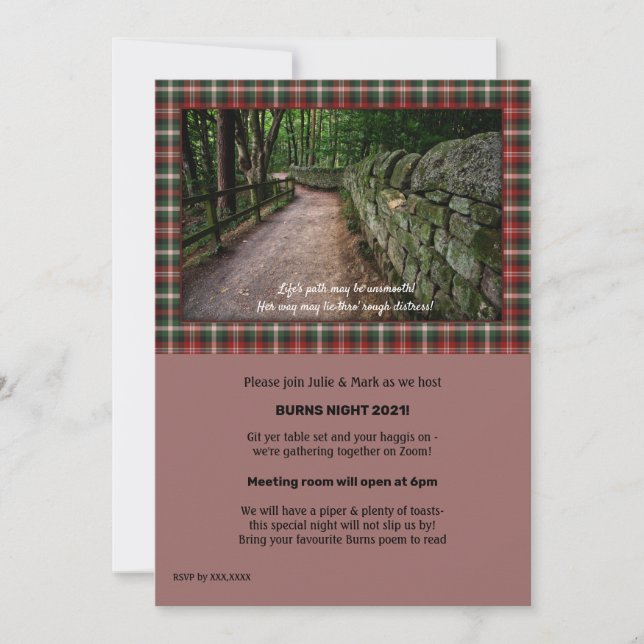 Robbie Burns Social Media Invitation (Front)