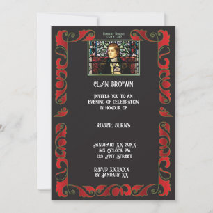 Robbie Burns Stained Glass Invitation