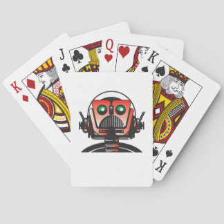 Robbie the Robot playing cards from the book ROOF