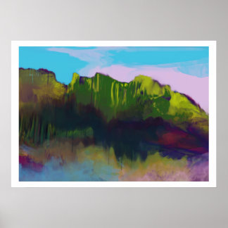 Robbin-egg-blue-sky landscape art poster