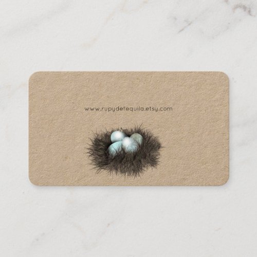"Robbin eggs business cards nest"