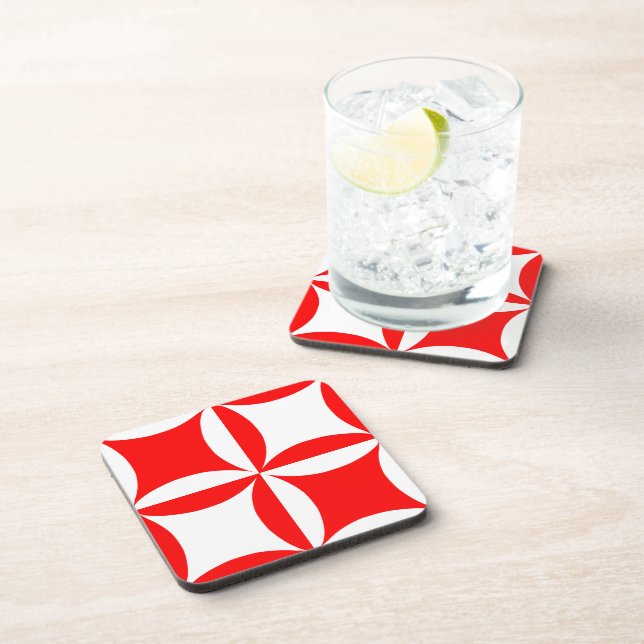 Robbing Peter to Pay Paul Red Pattern Drink Coaster (Right Side)