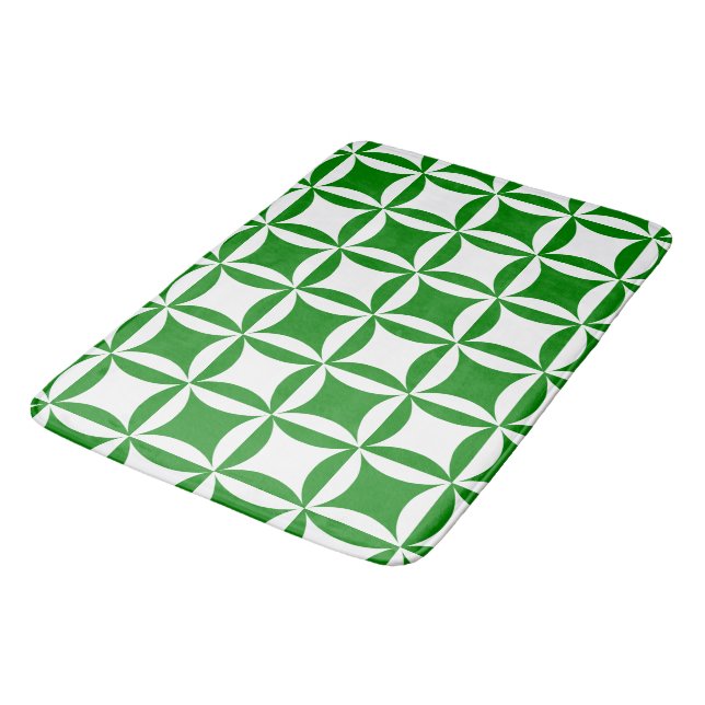 Robbing Peter to Pay Pual Green Pattern Bathroom Mat (Angled)