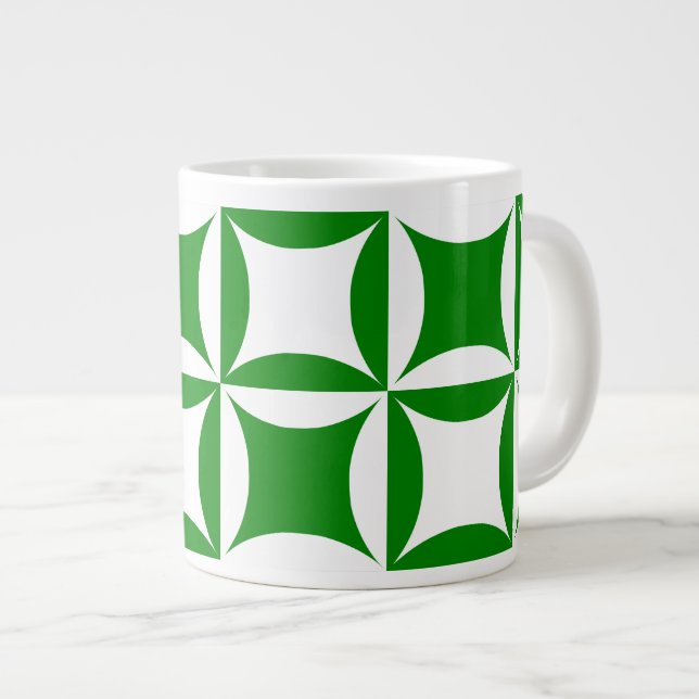 Robbing Peter to Pay Pual Green Pattern Large Coffee Mug (Front Right)