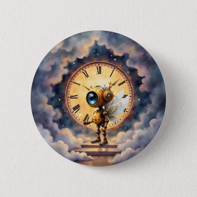 Robby the Winged Timekeeper Button (Front)