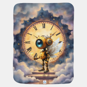Robby the Winged Timekeeper – Wings of Time Series Baby Blanket