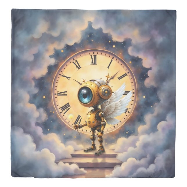 Robby the Winged Timekeeper – Wings of Time Series Duvet Cover (Front)