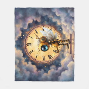 Robby the Winged Timekeeper – Wings of Time Series Fleece Blanket