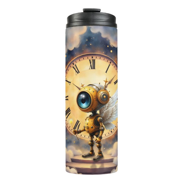 Robby the Winged Timekeeper – Wings of Time Series Thermal Tumbler (Front)